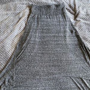 Heather grey hi-low maxi skirt
